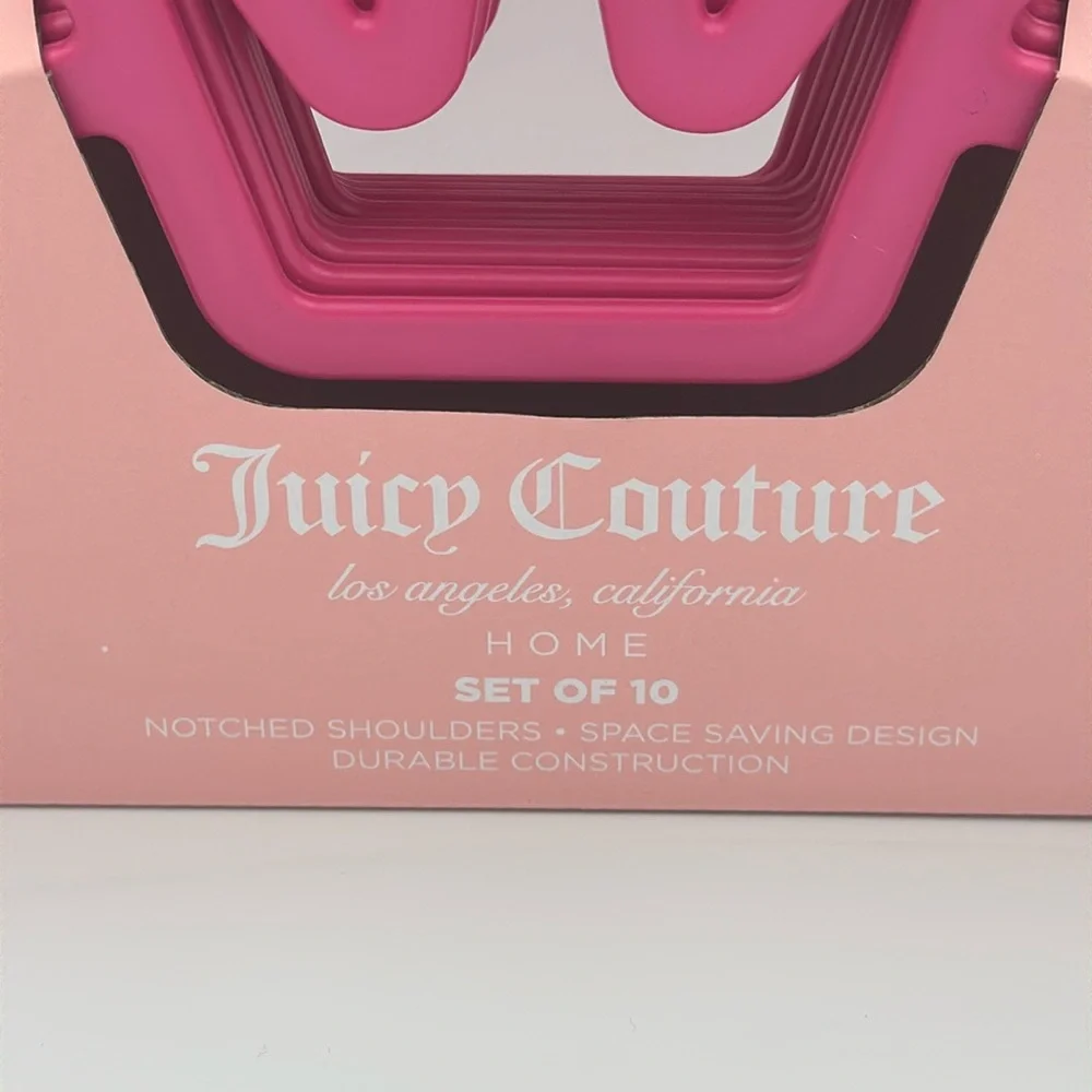 Juicy Couture Hot Pink Crown Notched Hangers Set‎ of 10 NWT
